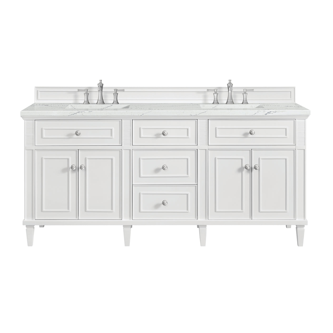 James Martin Lorelai 72" Double Bathroom Vanity, Bright White by James Martin