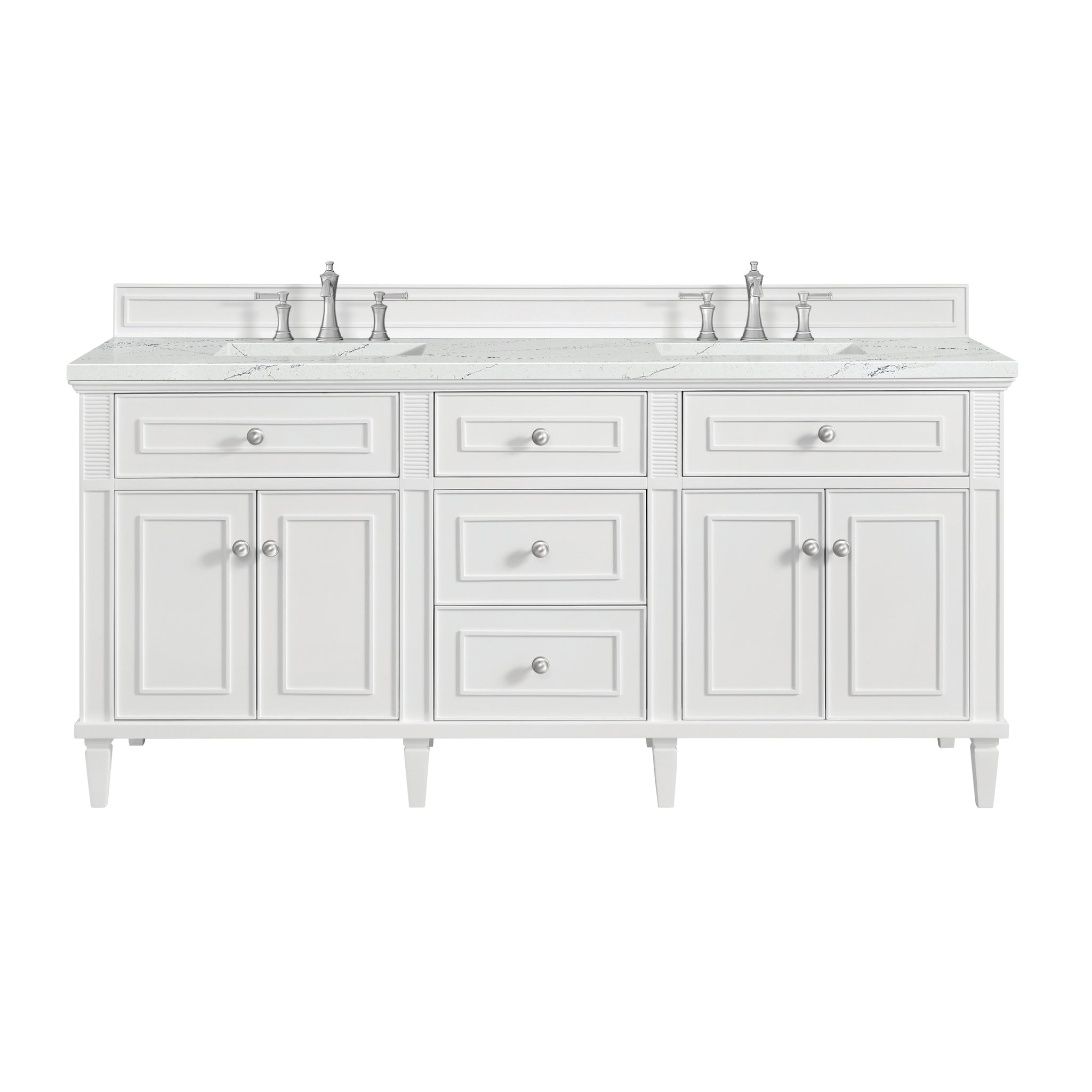 James Martin Lorelai 72" Double Bathroom Vanity, Bright White by James Martin