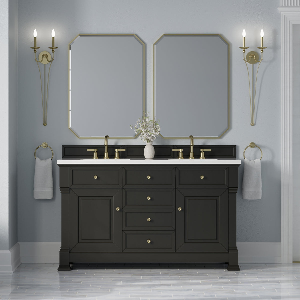 James Martin Brookfield 60" Double Bathroom Vanity, Black Onyx, view 26