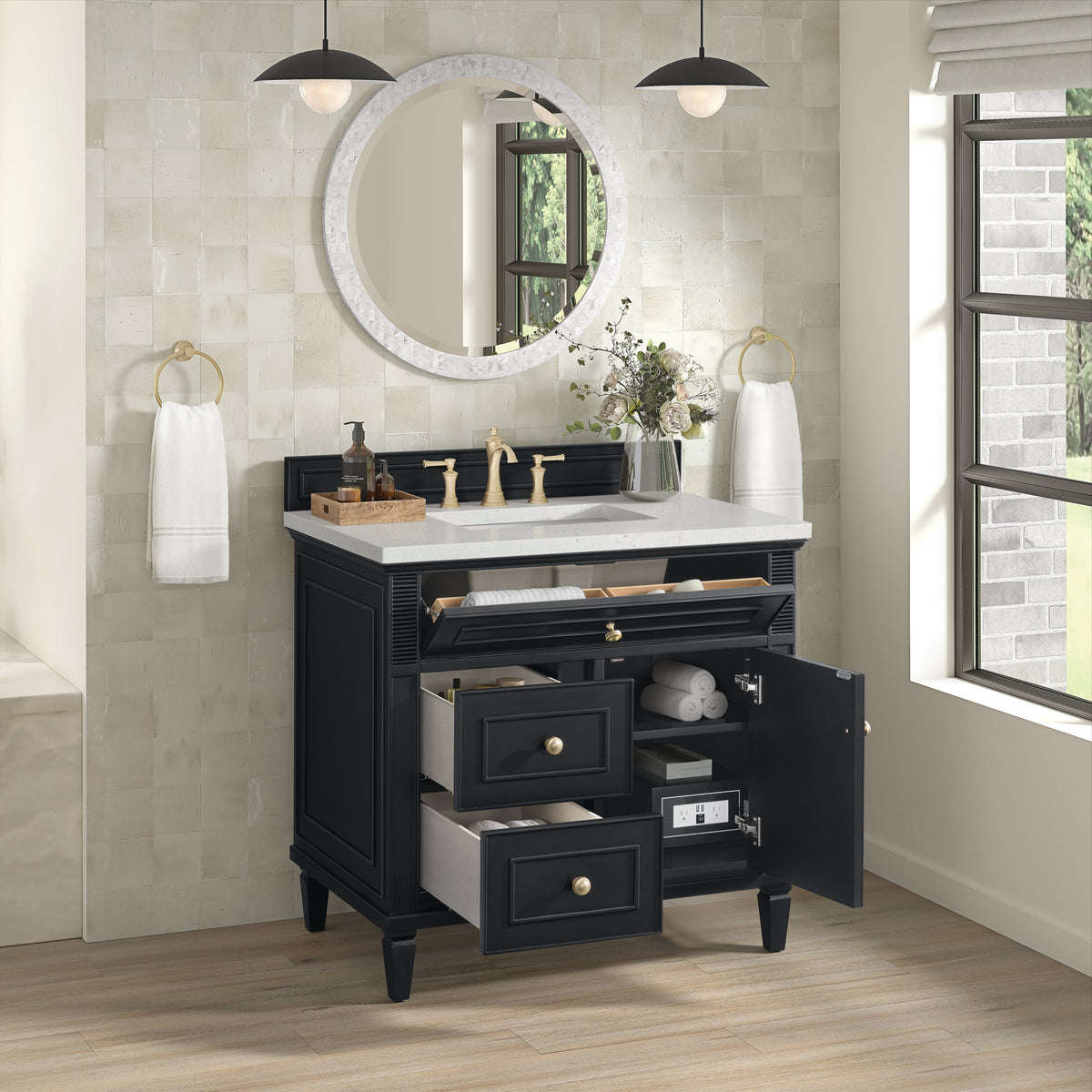 James Martin Lorelai 36" Single Bathroom Vanity, Black Onyx, view 26