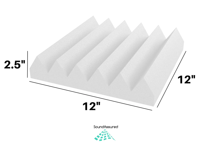 White Acoustic Foam Panels - 12x12x2.5"