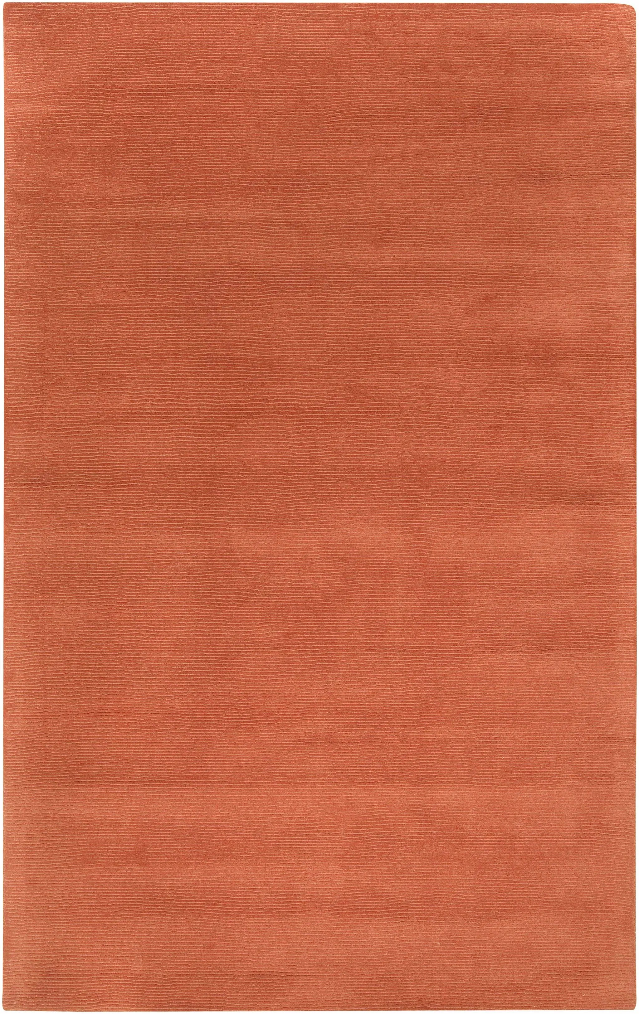 Brockton Solid Orange Wool Rug by Boutique Rugs