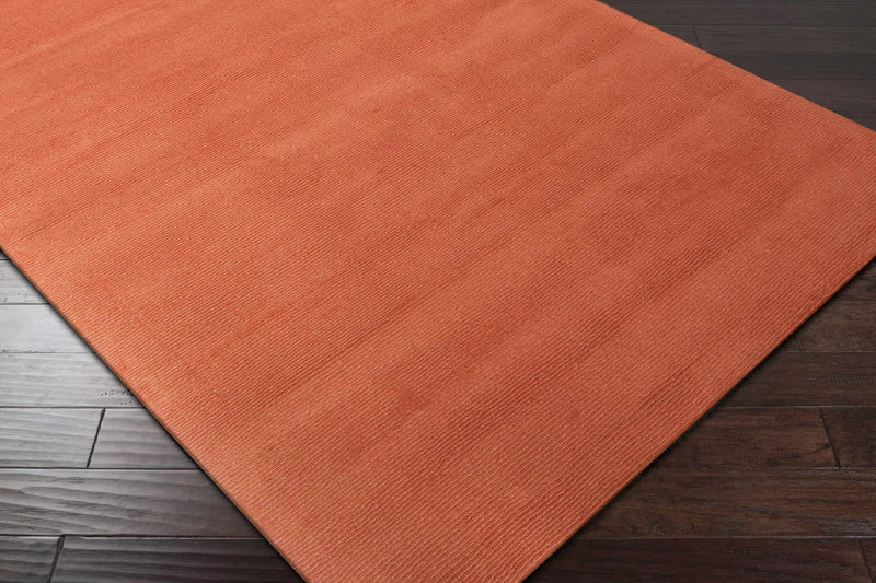 Brockton Solid Orange Wool Rug by Boutique Rugs
