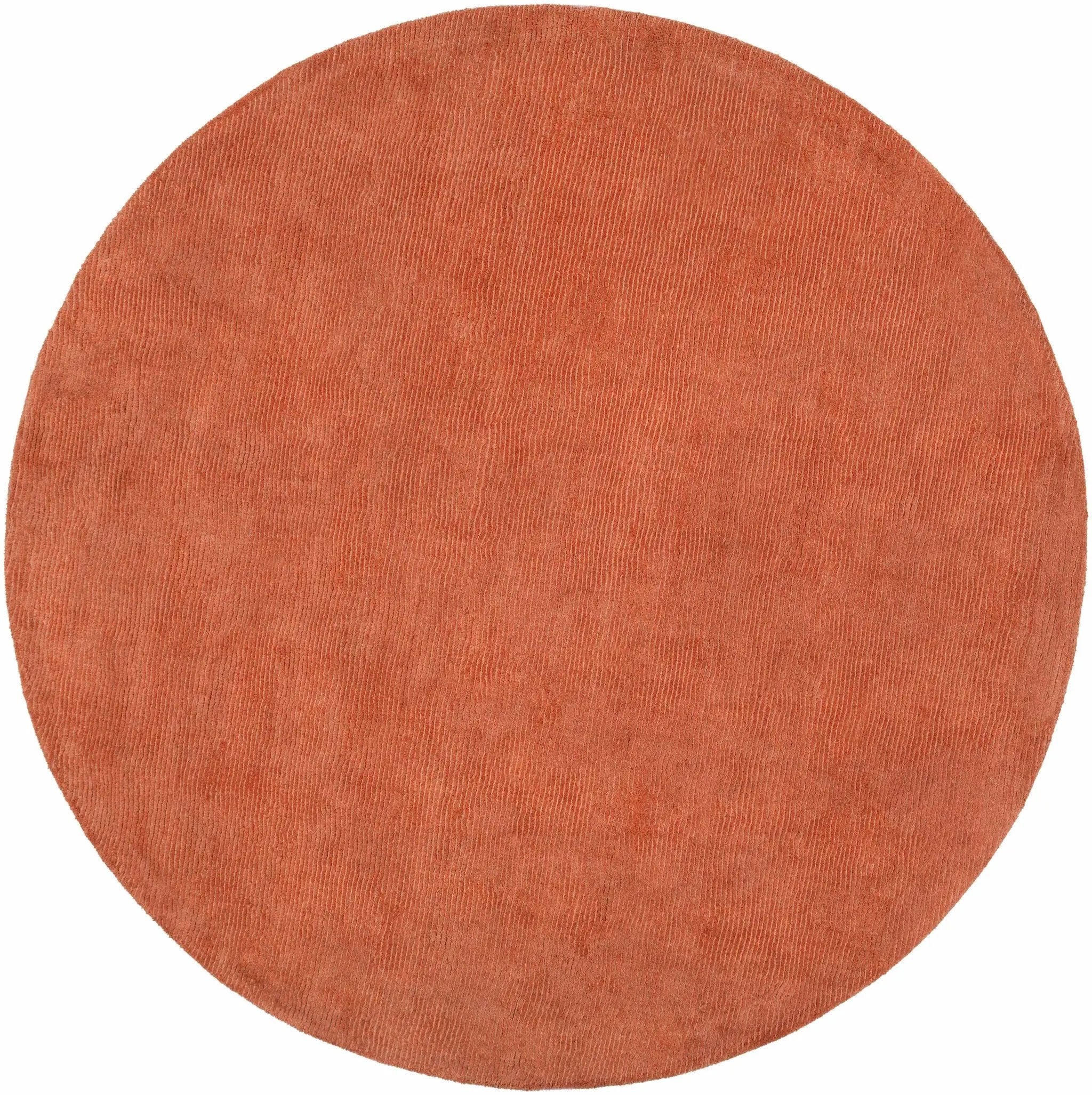Brockton Solid Orange Wool Rug by Boutique Rugs