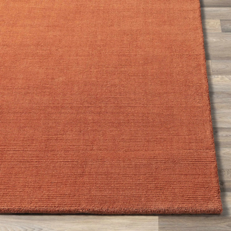 Brockton Solid Orange Wool Rug by Boutique Rugs