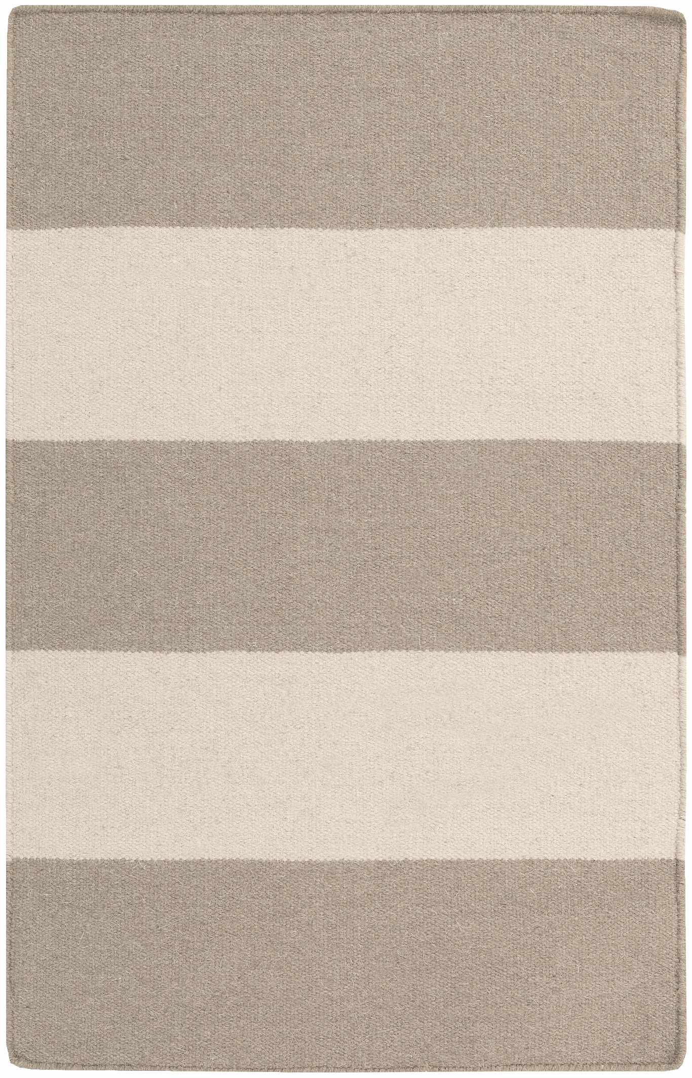Ingersoll Beige&Gray Striped Wool Area Rug - Clearance by Boutique Rugs