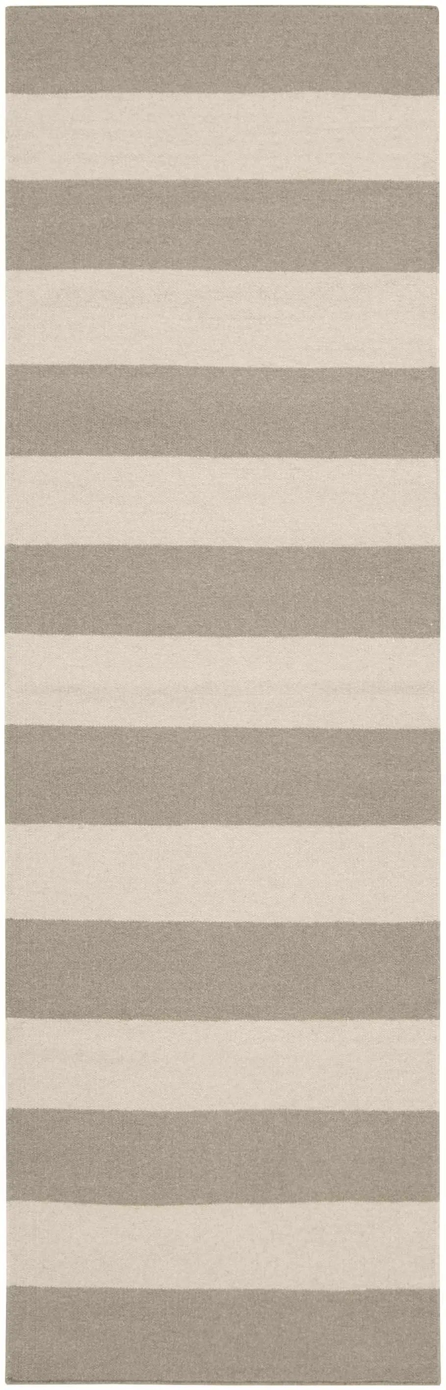 Ingersoll Beige&Gray Striped Wool Area Rug - Clearance by Boutique Rugs