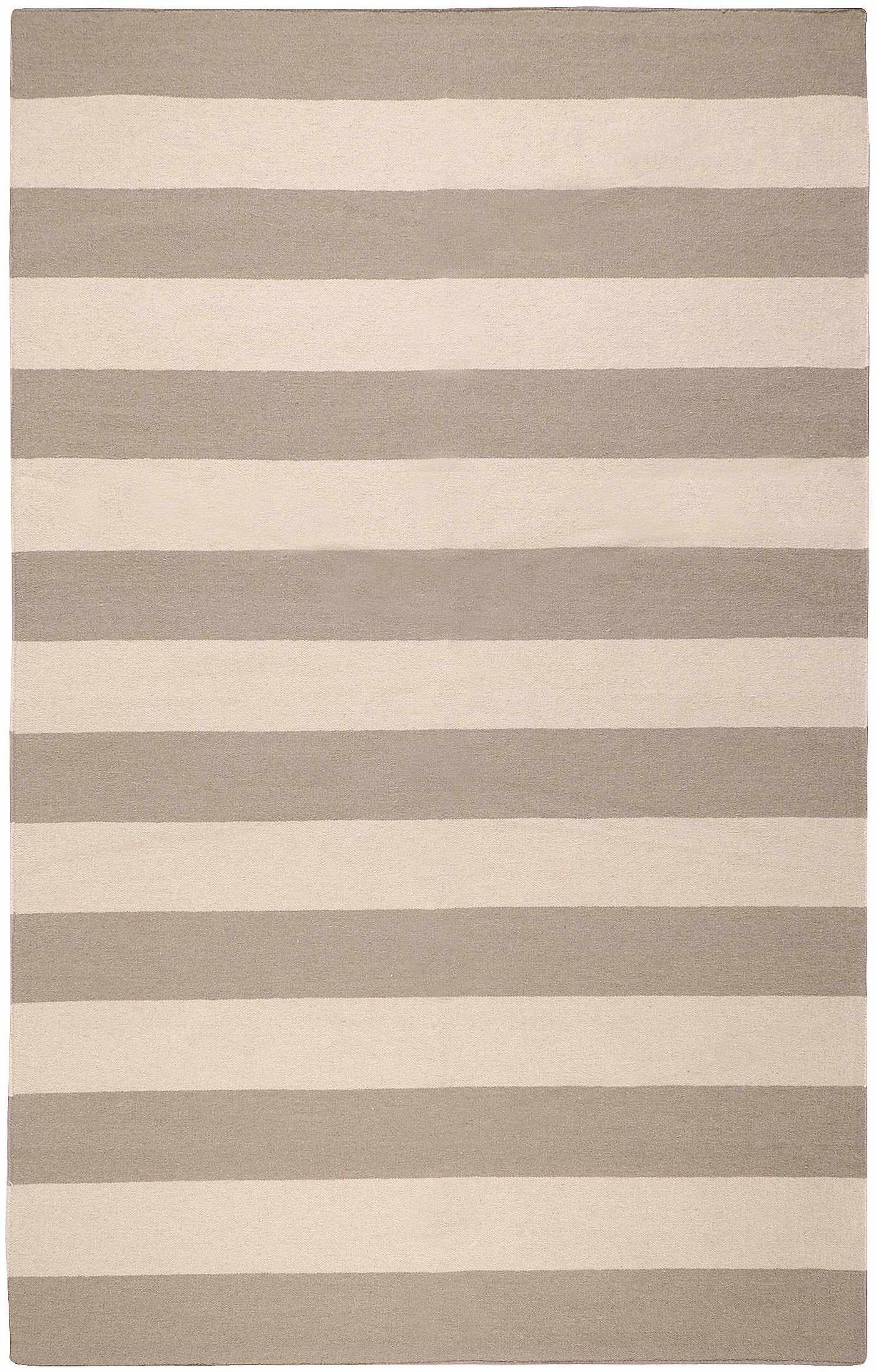Ingersoll Beige&Gray Striped Wool Area Rug - Clearance by Boutique Rugs