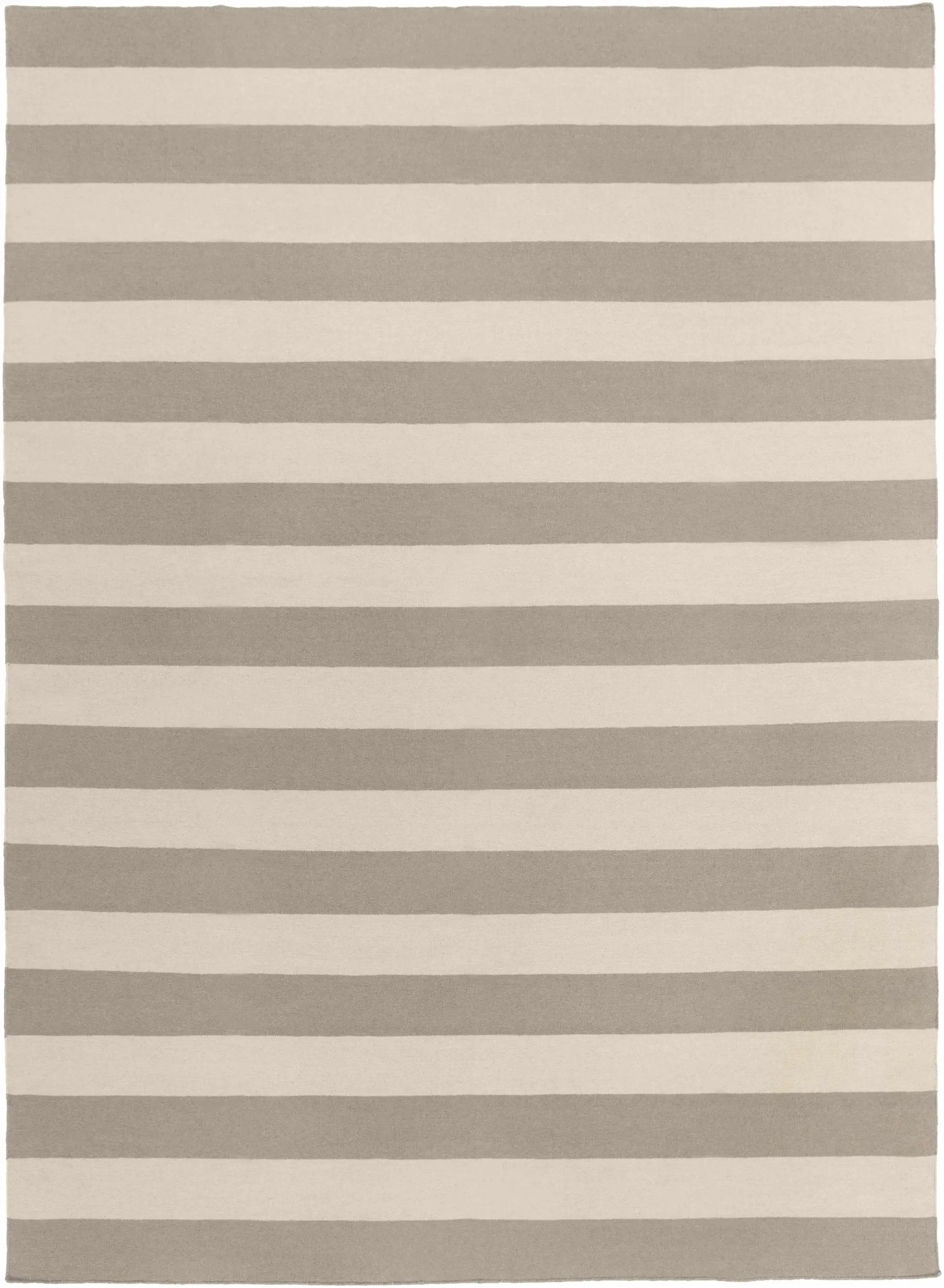 Ingersoll Beige&Gray Striped Wool Area Rug - Clearance by Boutique Rugs