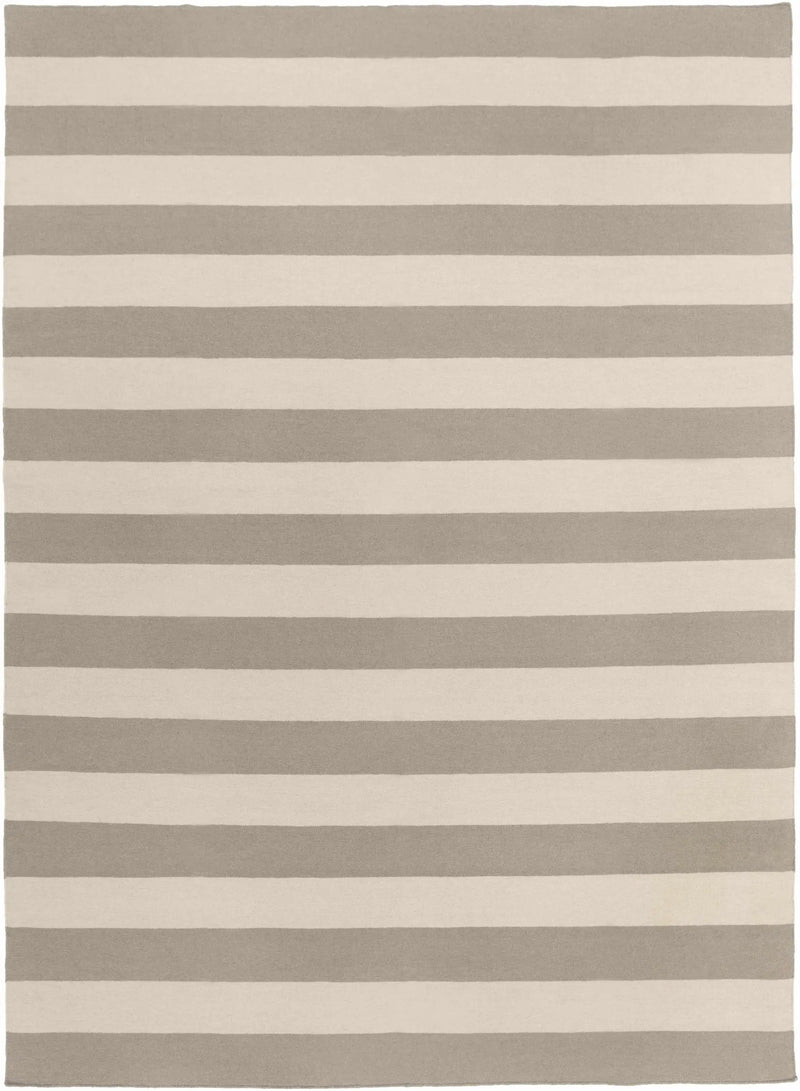 Ingersoll Beige&Gray Striped Wool Area Rug - Clearance by Boutique Rugs