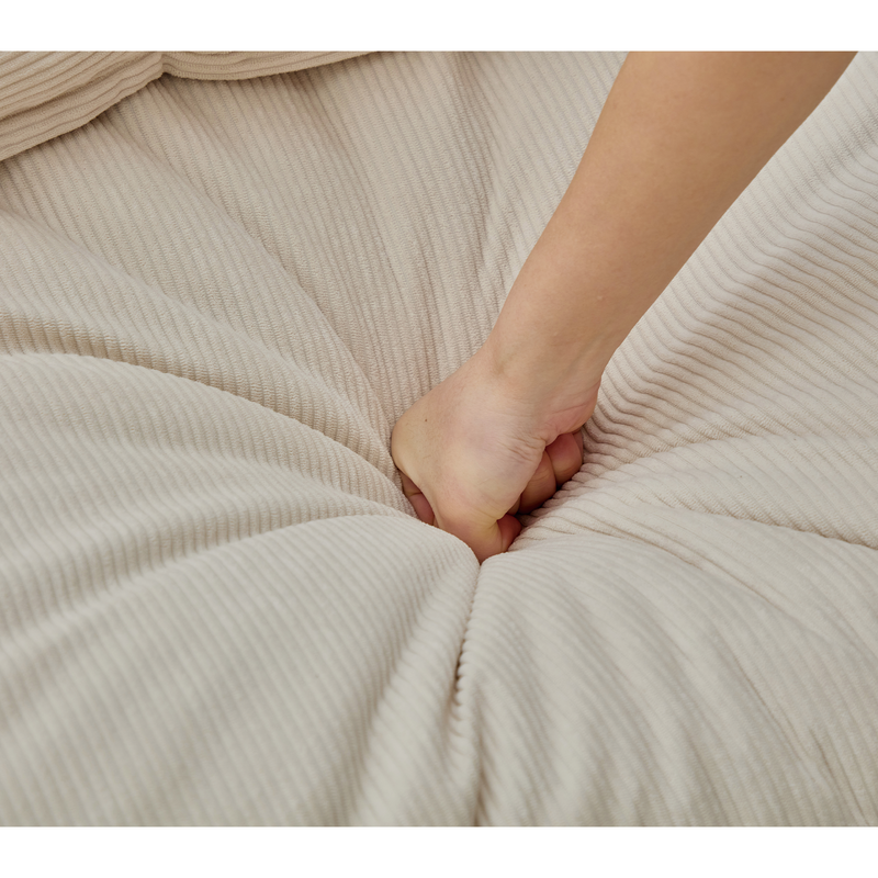 Modular Sofa 6-Piece Set with Neck & Waist Pillows - Beige Corduroy, photo 7 of 7