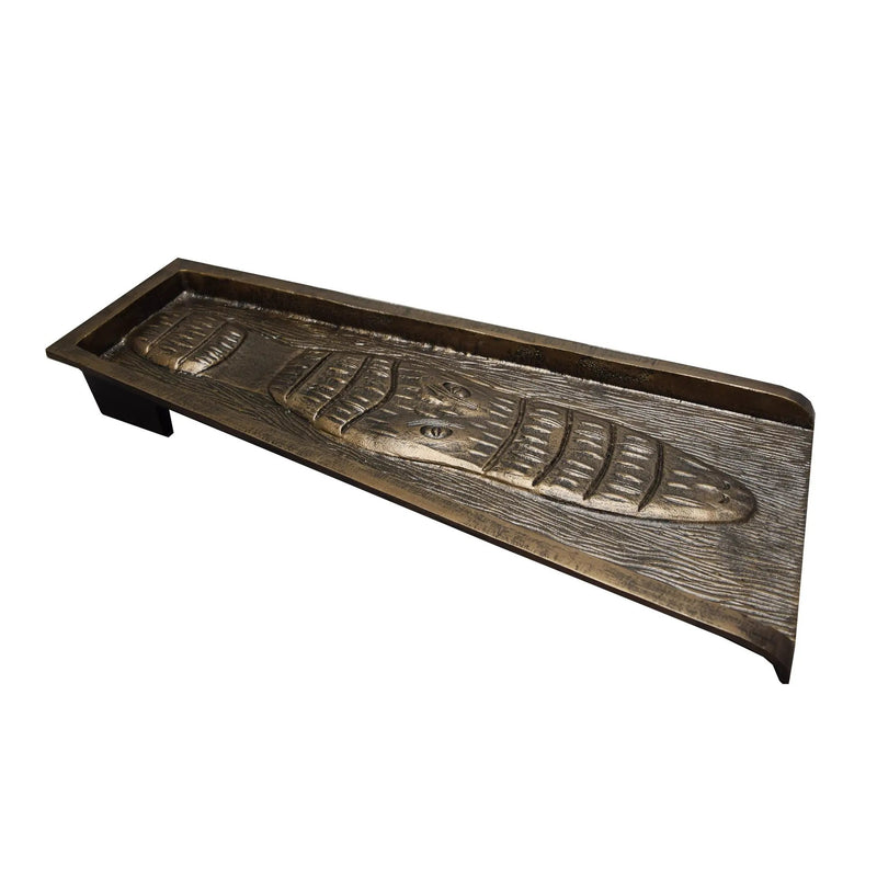 Bronze Alligator 24-in Cast Aluminum Downspout Gutter Splash Block by Sharicks