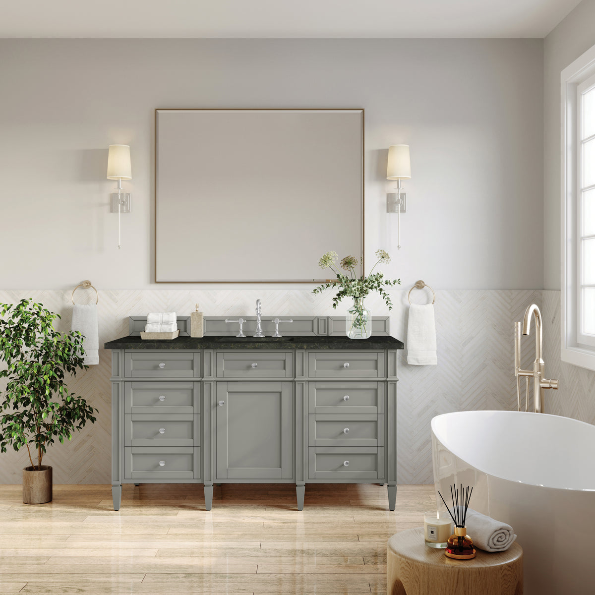 James Martin Brittany 60" Single Bathroom Vanity, Urban Gray, view 30