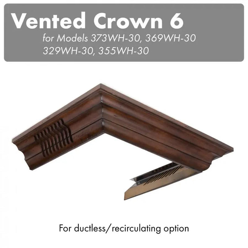 ZLINE Vented Crown Molding Profile 6 for Wall Mount Range Hood, CM6V-300W by Farmhouse Kitchen and Bath