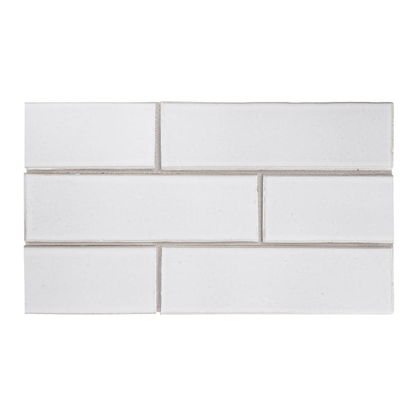 White Brick Glossy Glazed Terracotta Tiles 2 1/8x7 1/2