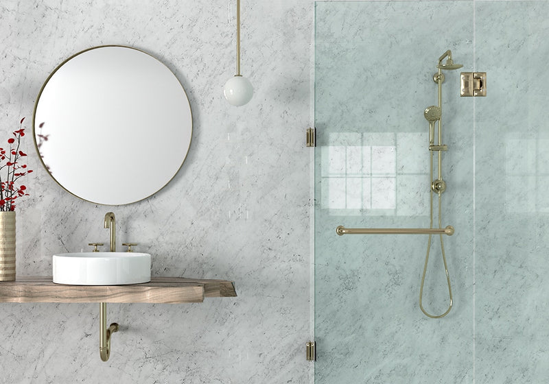 White Carrara Polished Marble Slab Random 1 1/4 room scene 3