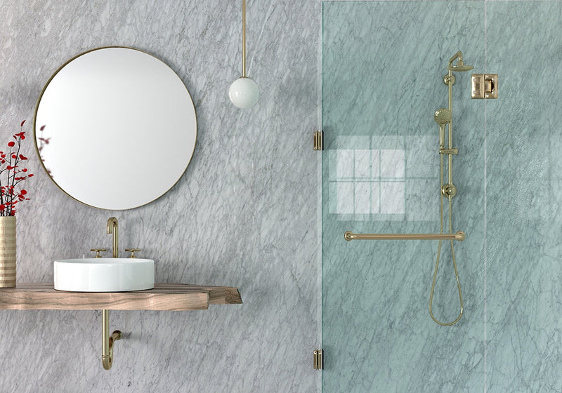 White Carrara Polished Marble Slab Random 3/4 room scene 3