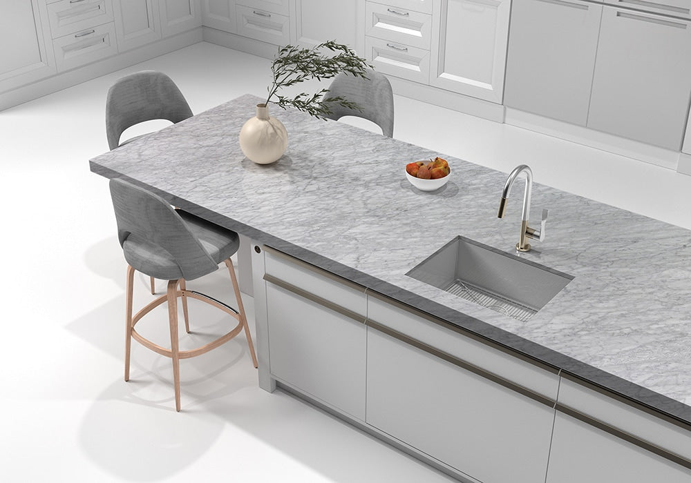 White Carrara Polished Marble Slab Random 3/4 room scene 4