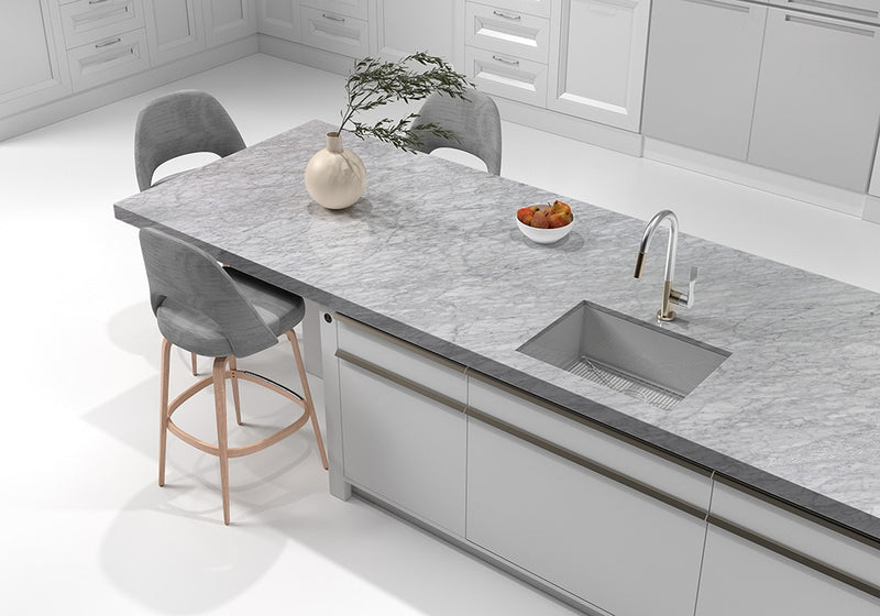 White Carrara Polished Marble Slab Random 3/4 room scene 4