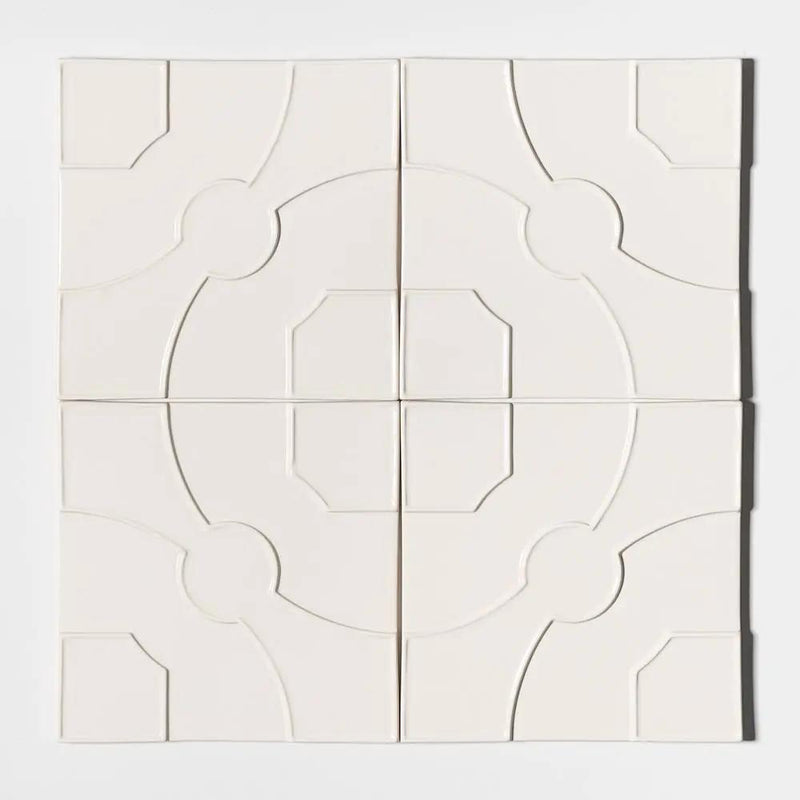 White Glossy Ceramic Accent Tiles 8x8 room scene