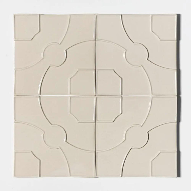 White Glossy Ceramic Accent Tiles 8x8 room scene