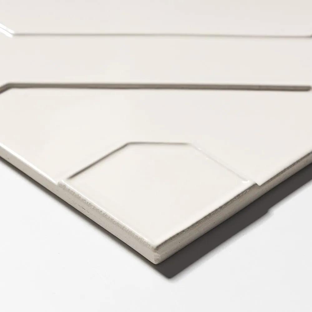 White Glossy Ceramic Accent Tiles 8x8 closeup 3