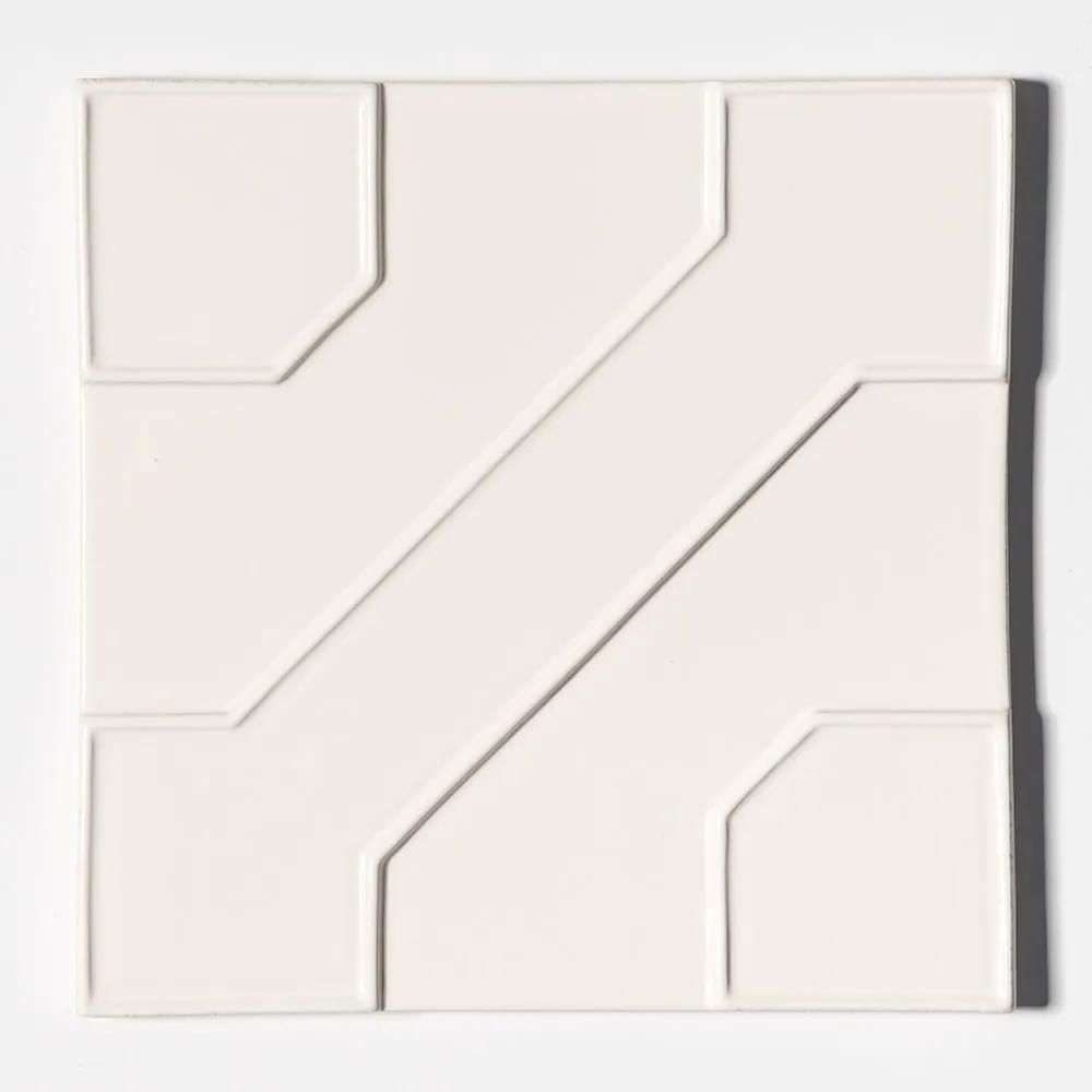 White Glossy Ceramic Accent Tiles 8x8
