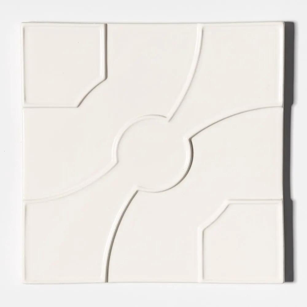 White Glossy Ceramic Accent Tiles 8x8