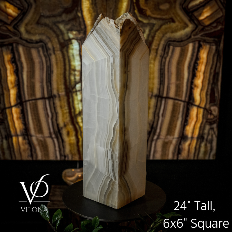 White Ice Onyx Floor Lamp (Live Edge #1), photo 2 of 6