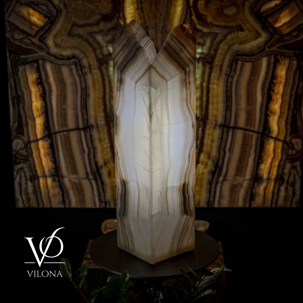 White Ice Onyx Floor Lamp (Live Edge #1), photo 3 of 6