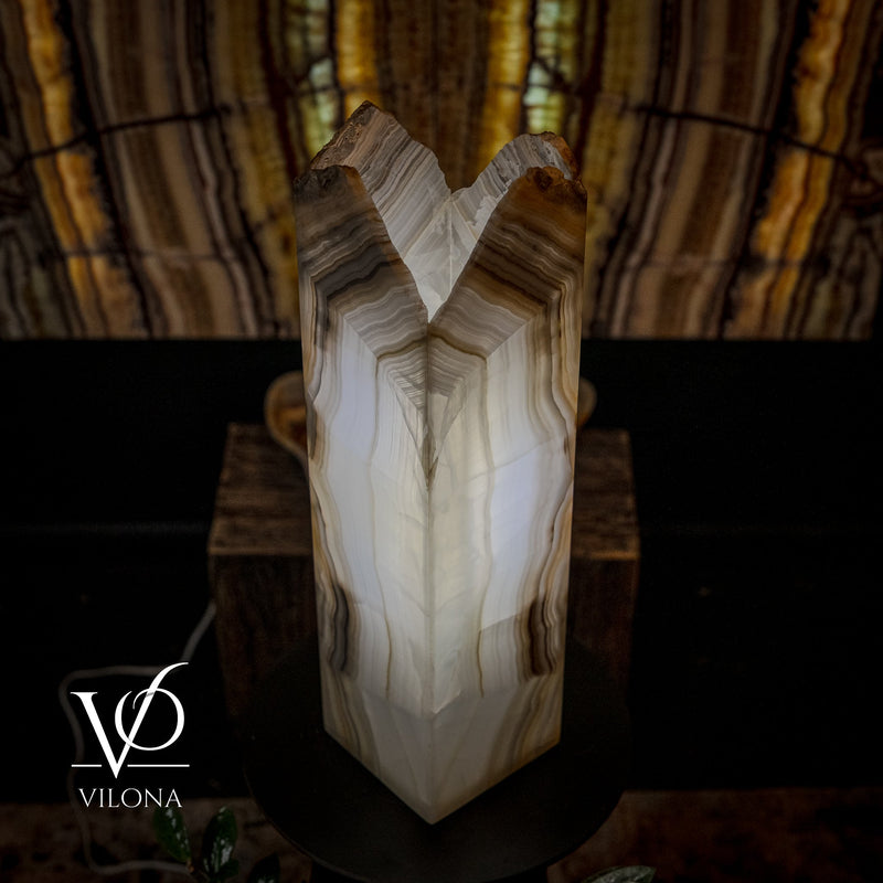 White Ice Onyx Floor Lamp (Live Edge #1), photo 4 of 6