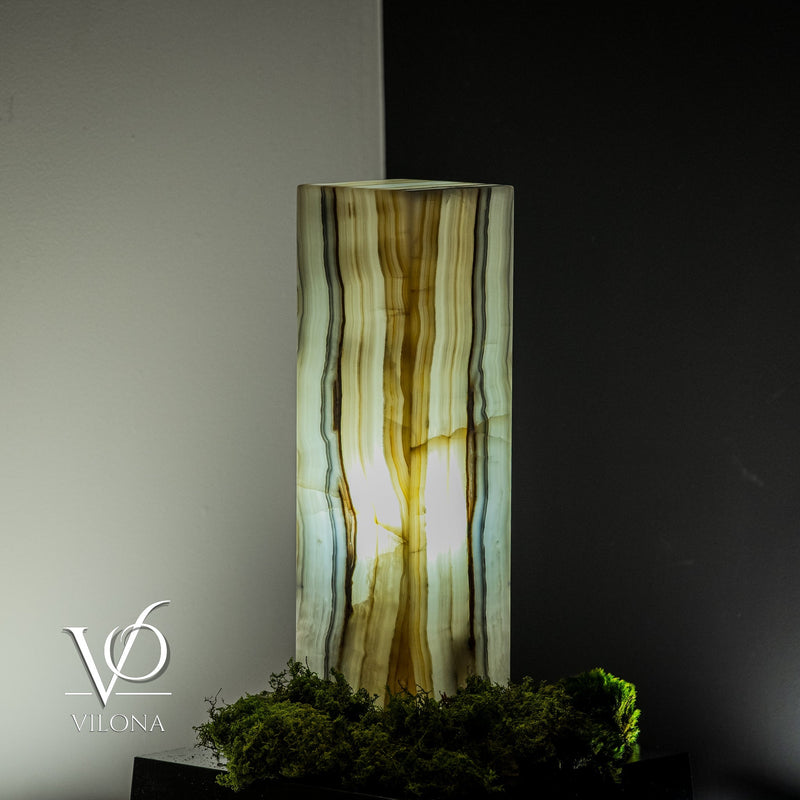 White Ice Onyx Lamp (Exotic Druzy Table Lamp #9), photo 4 of 5