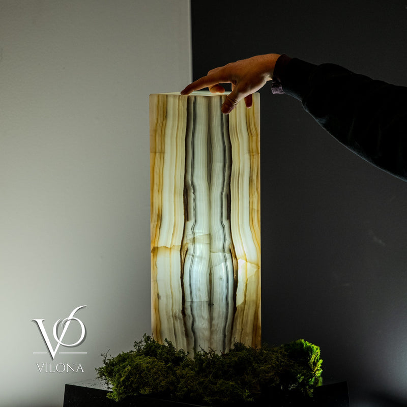 White Ice Onyx Lamp (Exotic Druzy Table Lamp #9), photo 3 of 5