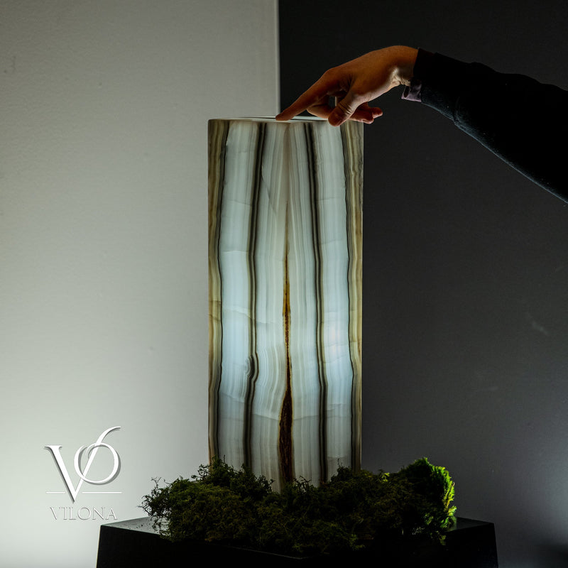White Ice Onyx Lamp (Exotic Table Lamp #8), photo 3 of 5