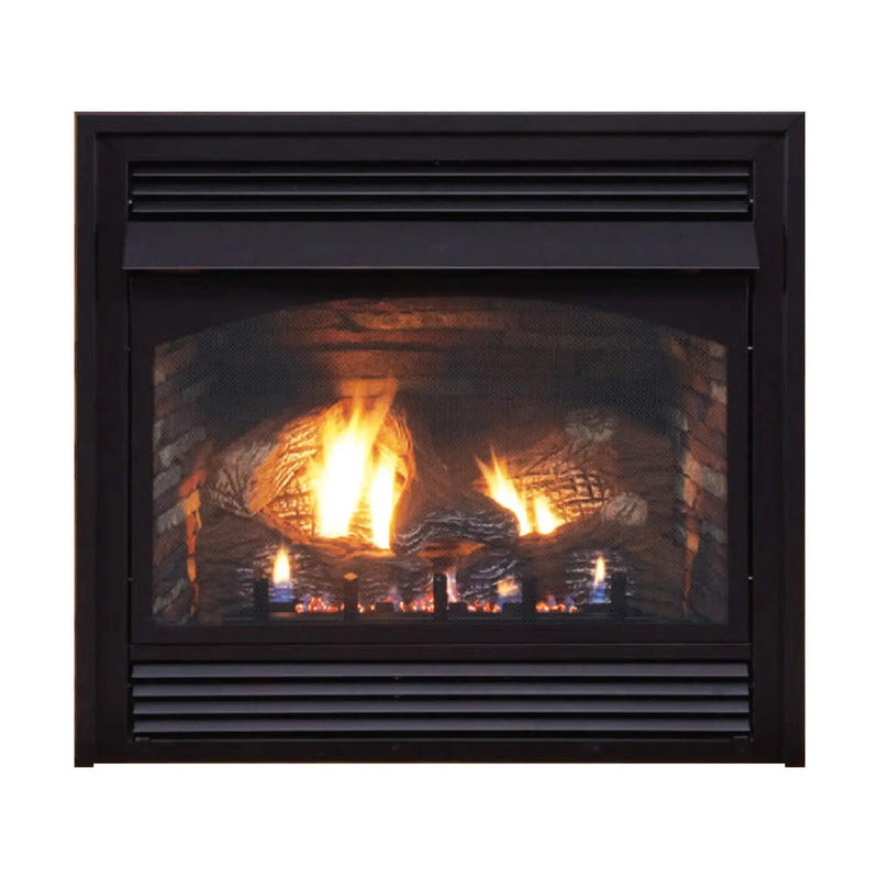 White Mountain Hearth (Empire) Vail 26-Inch Vent-Free Propane/Natural Gas Fireplace With Outer Frame, Hood, Louvers & Log Set (SAK42581) by SAKSBY WHOLESALE