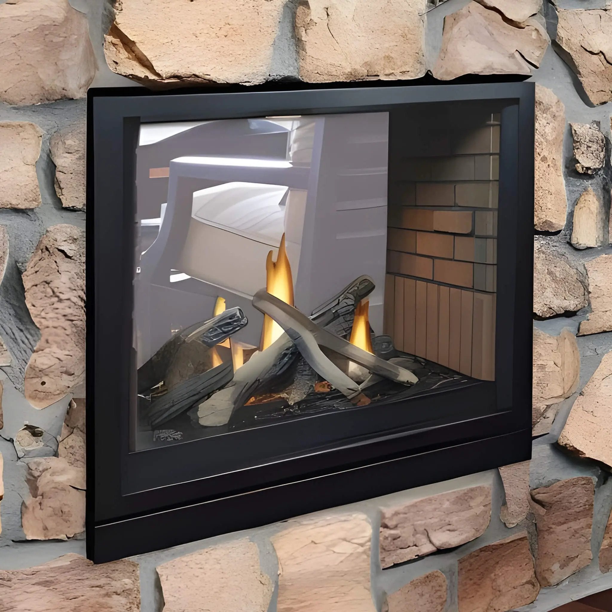 White Mountain Hearth (Empire) Tahoe 36-Inch Clean Face Direct Vent See Through Propane Fireplace [DVCP36SP30P] (SAK46091) by SAKSBY WHOLESALE