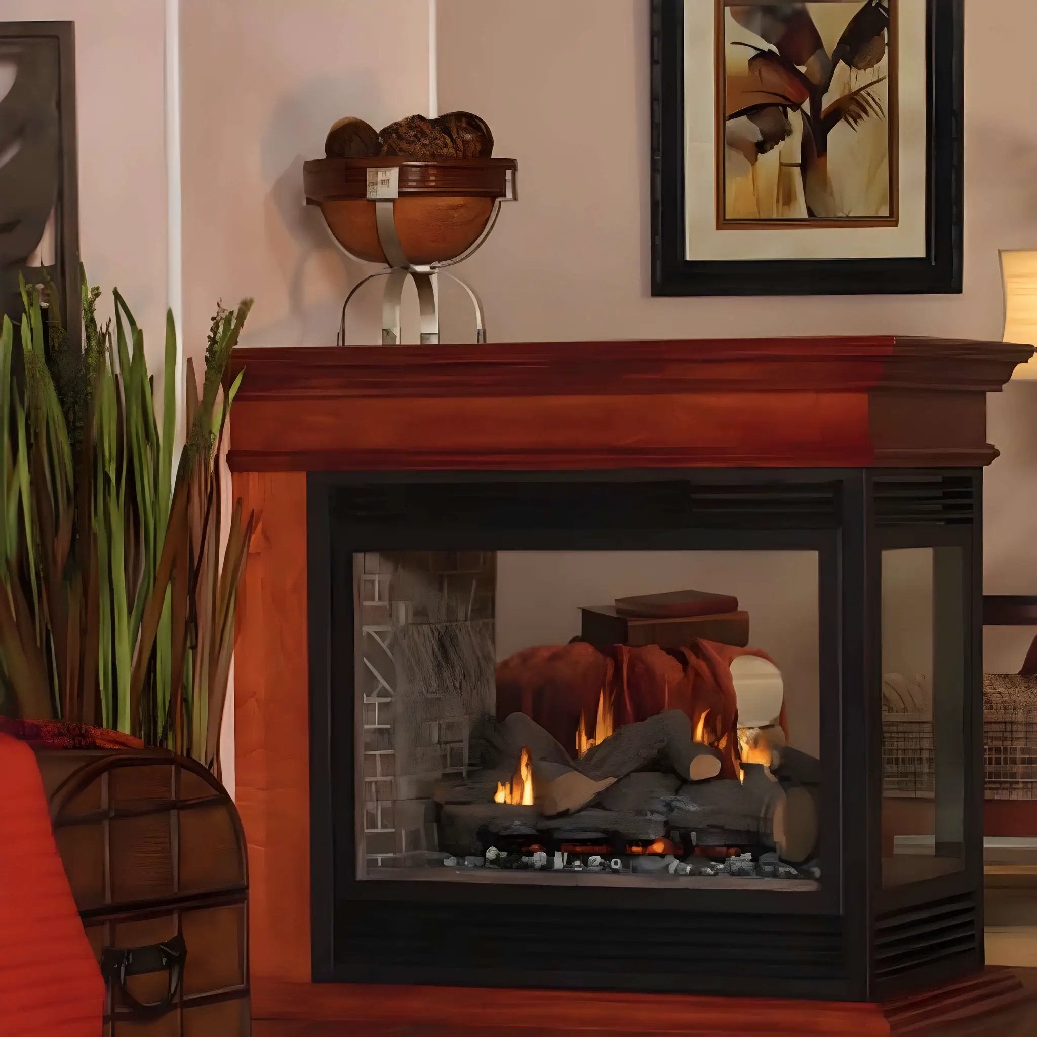 White Mountain Hearth (Empire) Tahoe 36-Inch Propane Gas Direct Vent Premium See Through Fireplace [DVP36SP32EP] (SAK86420) by SAKSBY WHOLESALE