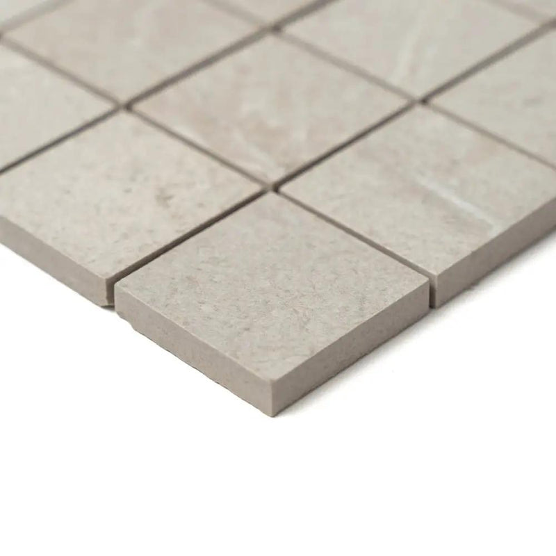White Natural Matte Straight Joint 2x2 Porcelain Mosaics 12x12 by Stonetiledepot
