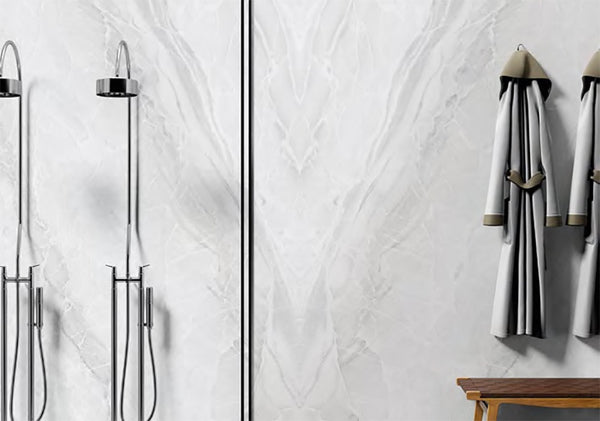 White Paradise B Lappato Lucido Porcelain Slab 64x128