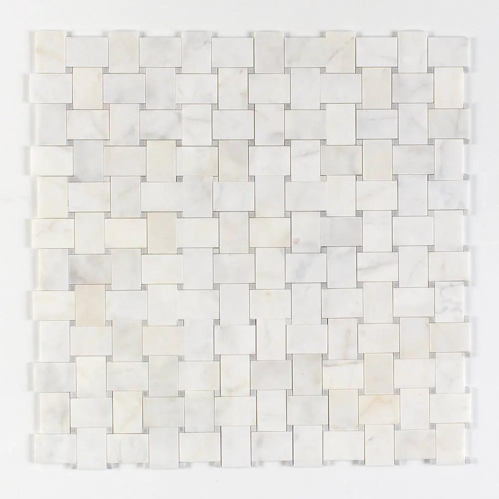 White Pearl Multi Finish Pinwheel Marble Mosaics 10 5/8x10 5/8 by Stonetiledepot