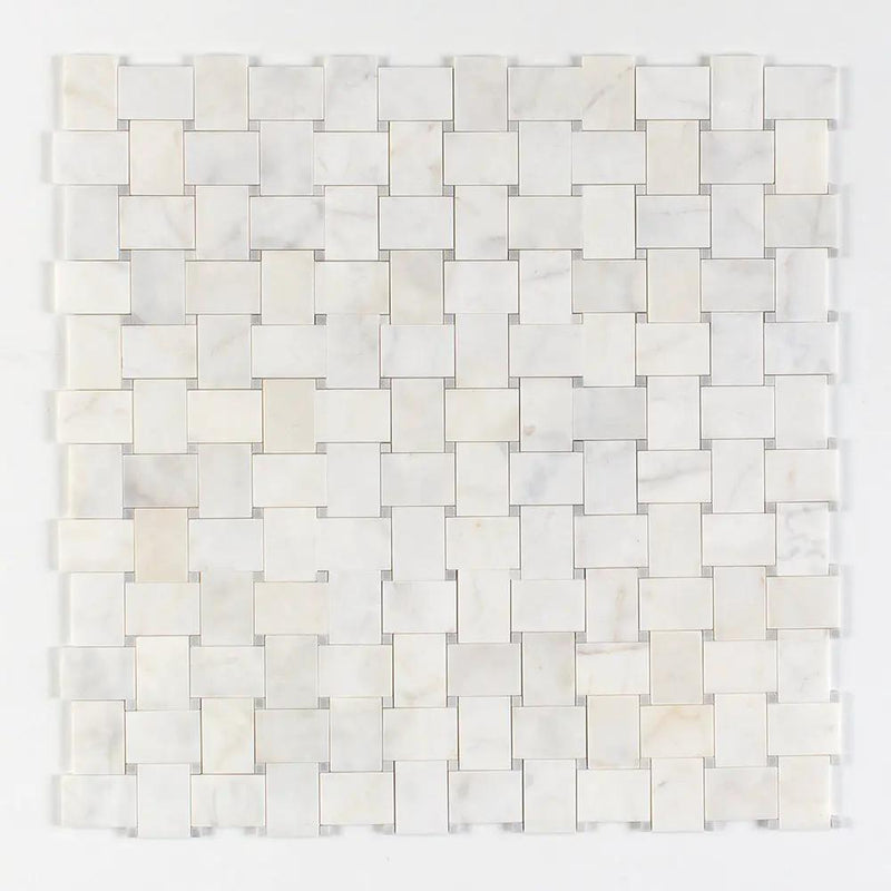 White Pearl Multi Finish Pinwheel Marble Mosaics 10 5/8x10 5/8 by Stonetiledepot