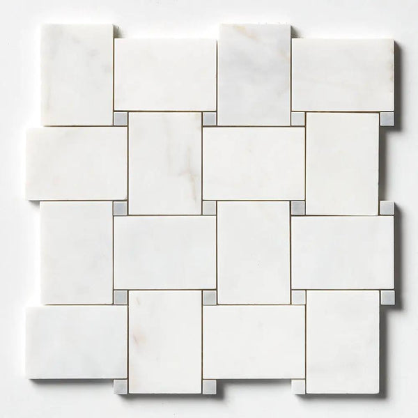 White Pearl Multi Finish Pinwheel Marble Mosaics 10 5/8x10 5/8