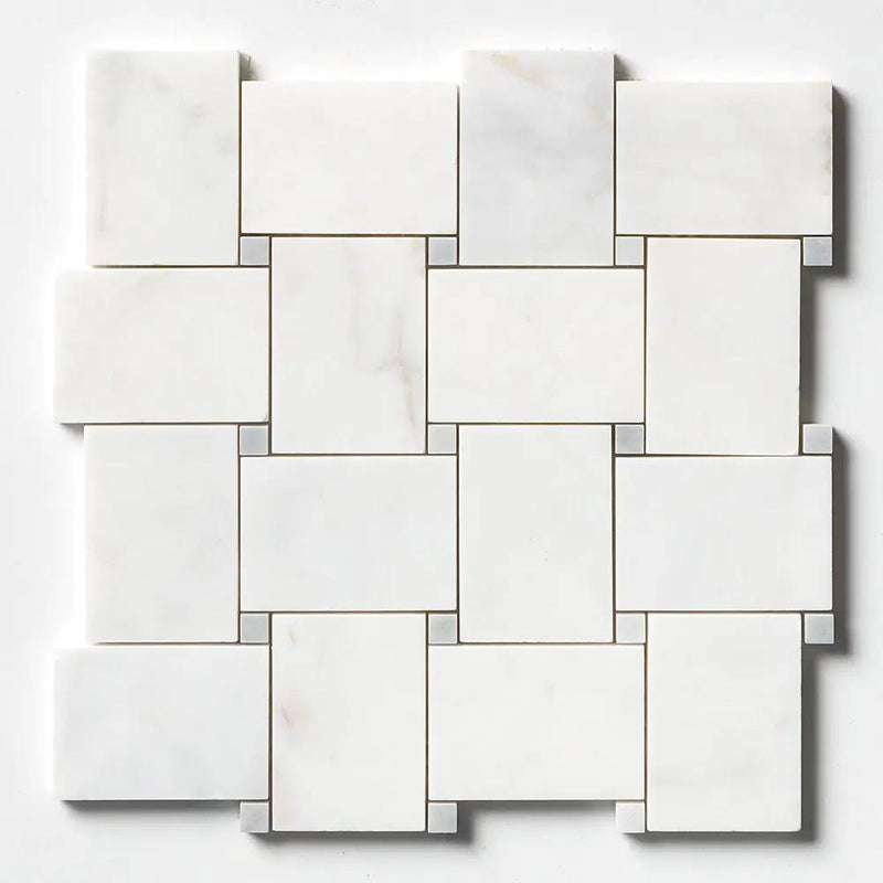 White Pearl Multi Finish Pinwheel Marble Mosaics 10 5/8x10 5/8 by Stonetiledepot