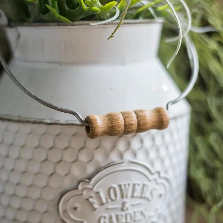 White Small Iron Flower Garden Barrel by RusticReach