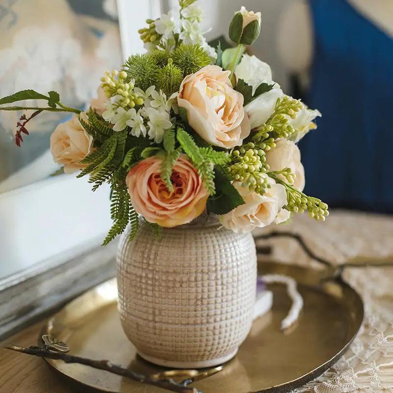 White Textured Porcelain Ceramic Jar Vase by RusticReach