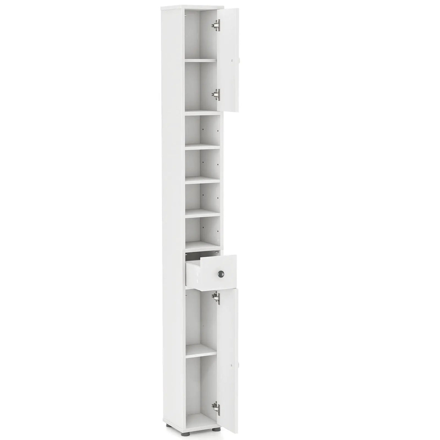 Freestanding Slim Bathroom Cabinet with Drawer and Adjustable Shelves by DirectDeals