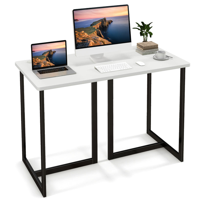 Modern Computer Desk 47 Inch Writing Study Table with Metal Frame by DirectDeals