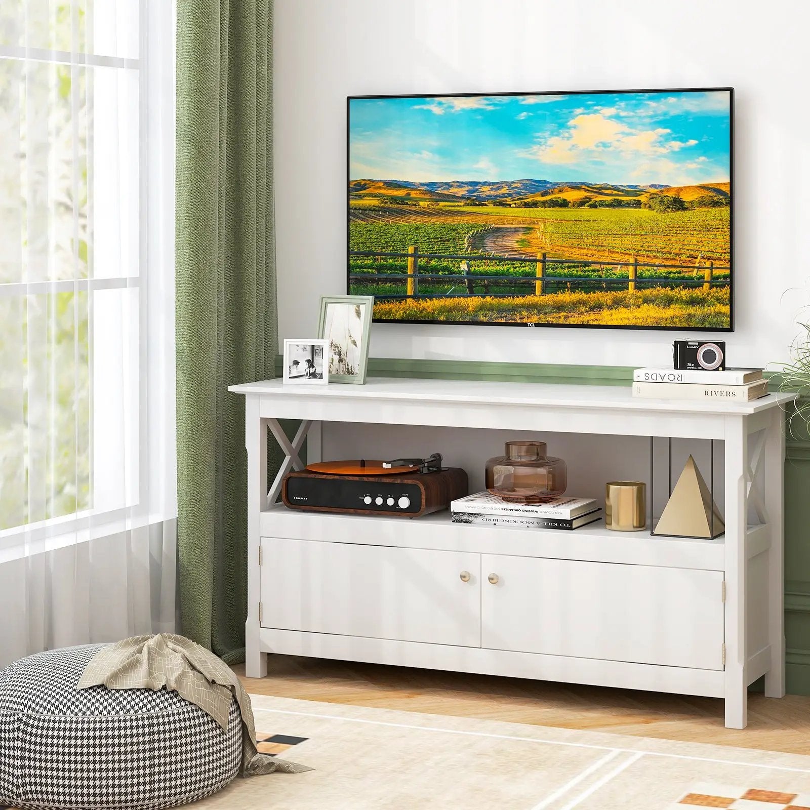 44 Inch Wooden Storage Cabinet TV Stand by DirectDeals