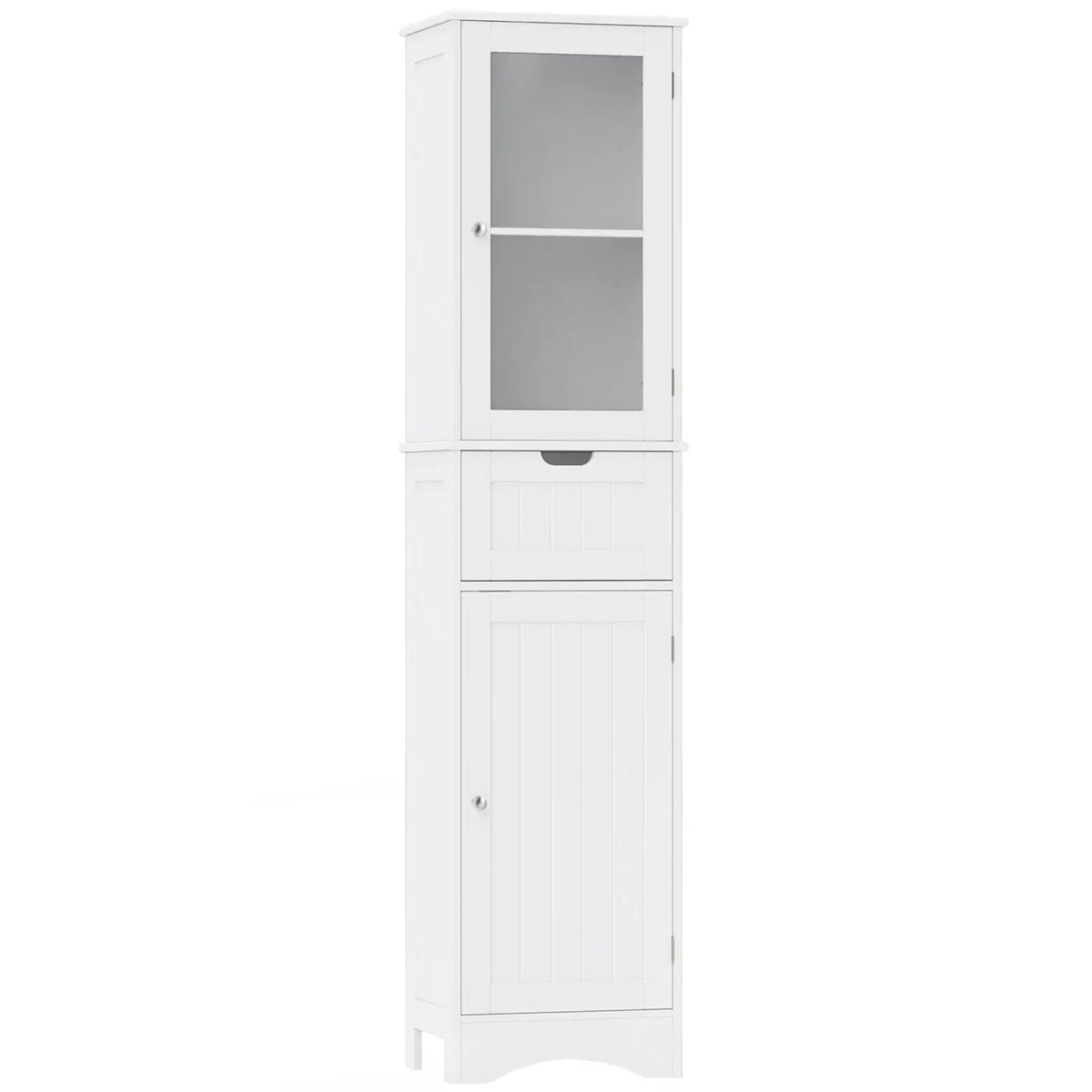 Tall Floor Storage Cabinet with 2 Doors and 1 Drawer for Bathroom by DirectDeals