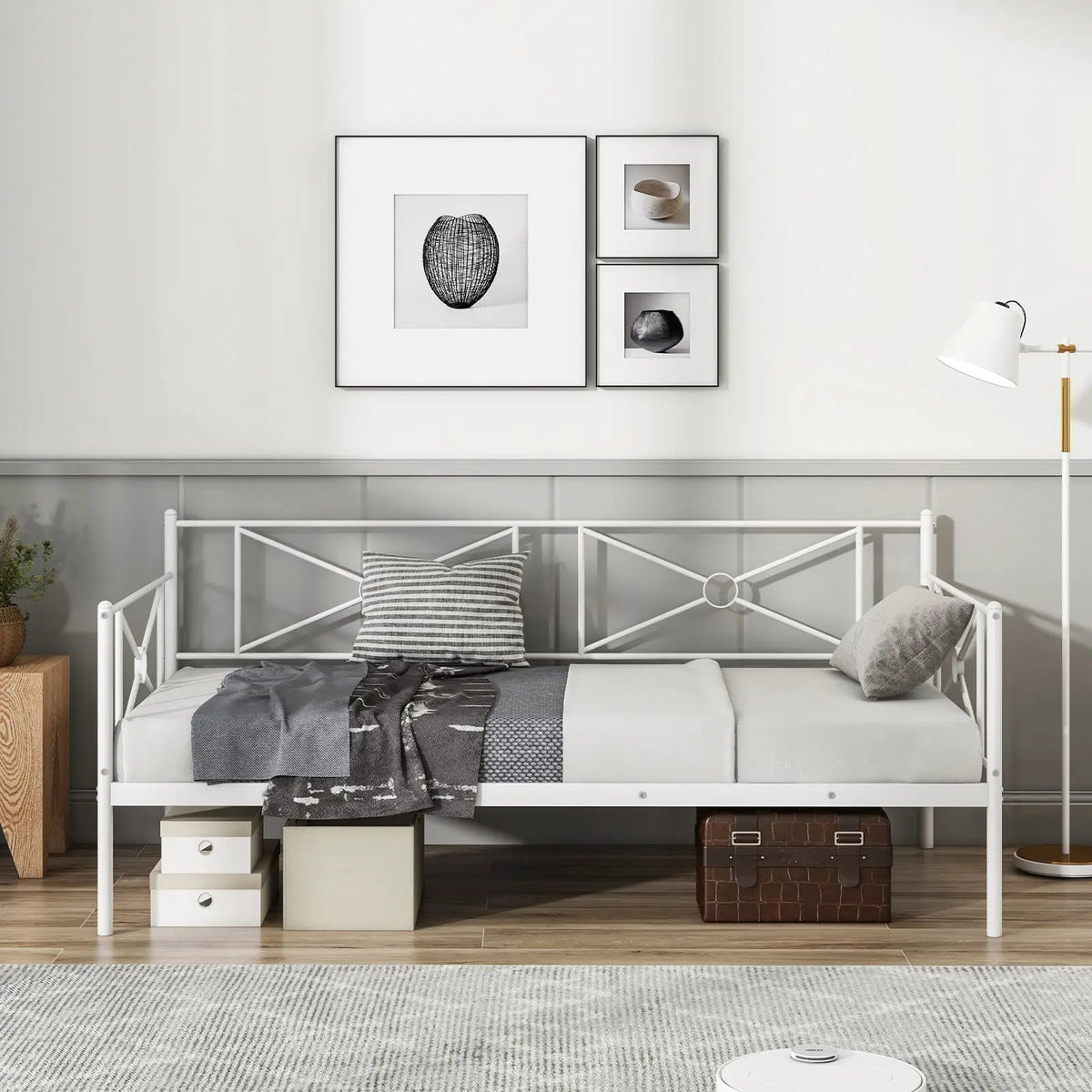 Metal Daybed Twin Bed Frame Stable Steel Slats Sofa Bed by DirectDeals